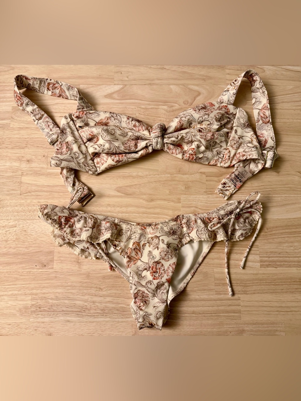 Montce Venecia Floral Ruffle Bikini Bottom (L)